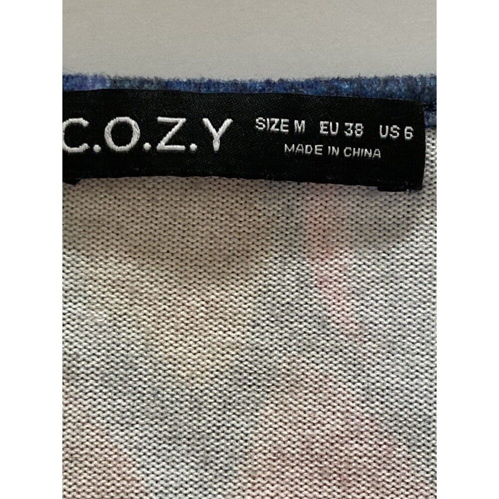 Colorful And Comfortable C.O.Z.Y. Shirt Size Medium V Neck Women Stretch Bright - Picture 8 of 12